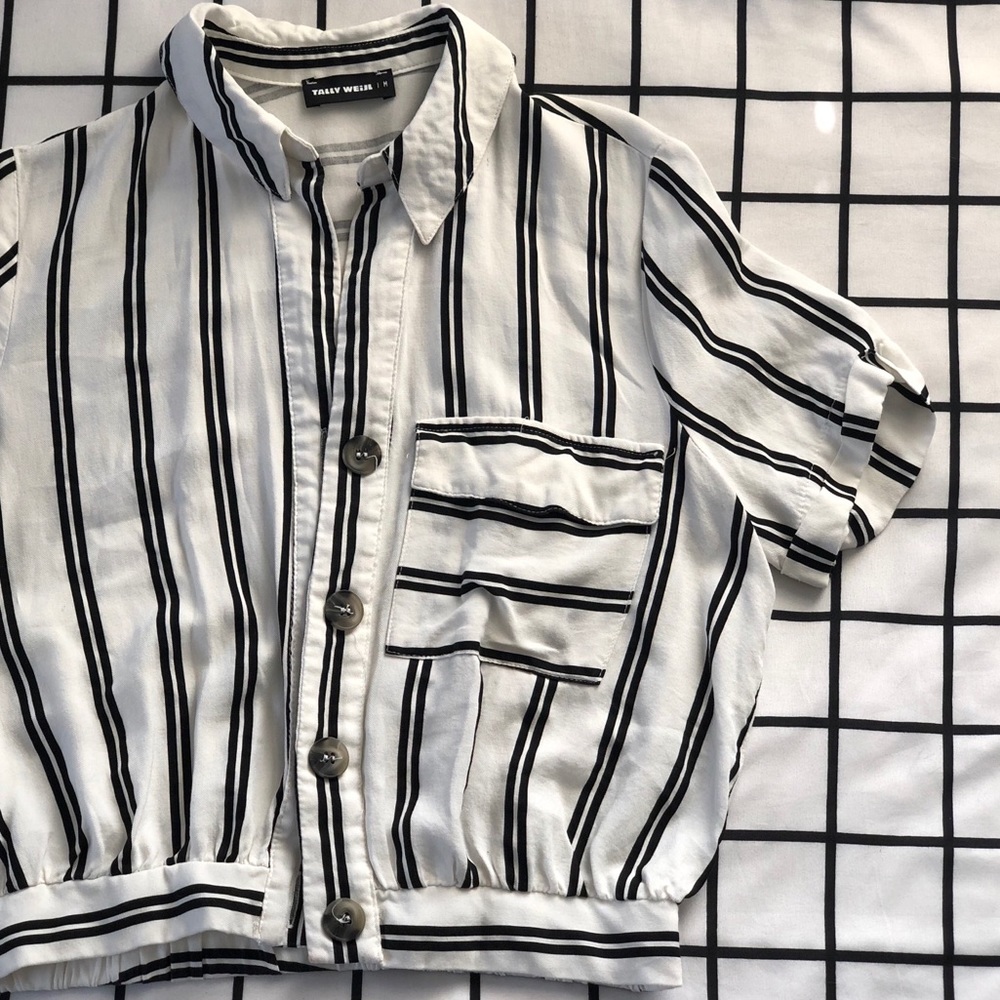 Cropped Striped Blouse